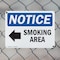 Signmission Smoking Area (Left Arrow), 10 in W x Rectangle, Plastic OS-2PACK-NS-P-710-L-18352 - alternate 4